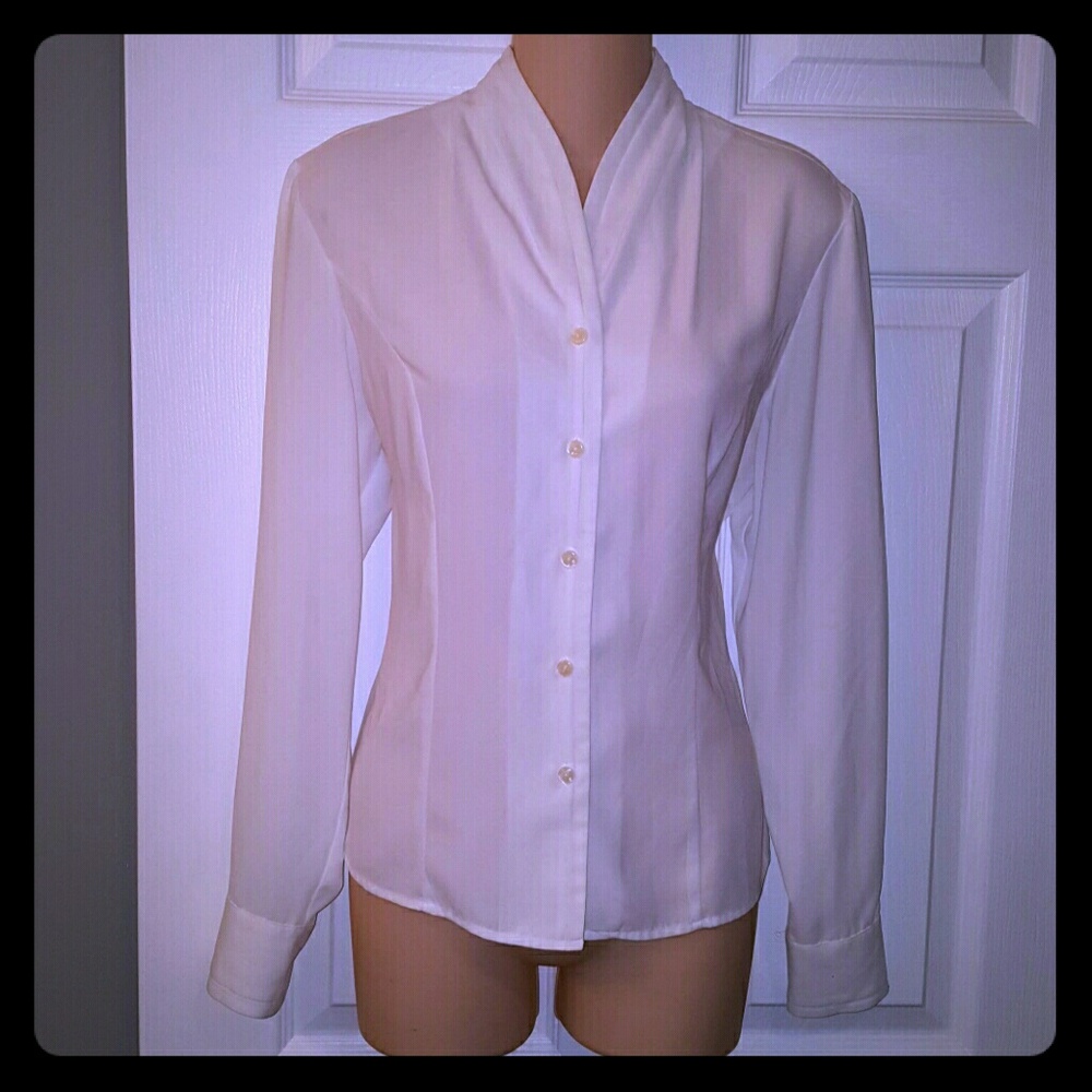 Fred David white blouse Size 6